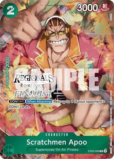 Scratchmen Apoo (Offline Regional 2024) [Finalist] - ST02-008 - One Piece Promotion Cards