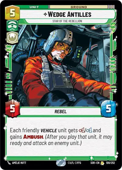 Wedge Antilles - Star of the Rebellion - SOR-100 - Spark of Rebellion