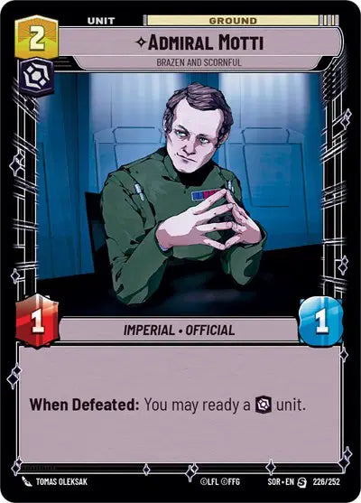 Admiral Motti - Brazen and Scornful - SOR-226 - Spark of Rebellion