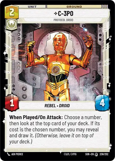 C-3PO - Protocol Droid - SOR-238 - Spark of Rebellion
