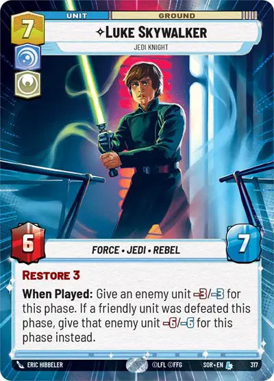 Luke Skywalker - Jedi Knight (Hyperspace) - SOR-317 - Spark of Rebellion