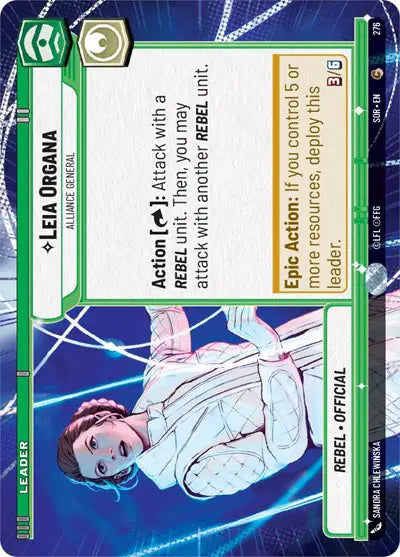 Leia Organa - Alliance General (Hyperspace) - SOR-276 - Spark of Rebellion