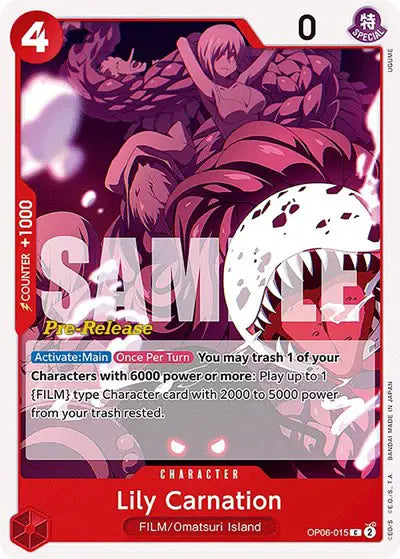 Lily Carnation - OP06-015 - Wings of the Captain Pre-Release Cards