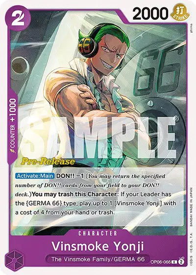 Vinsmoke Yonji (066) - OP06-066 - Wings of the Captain Pre-Release Cards
