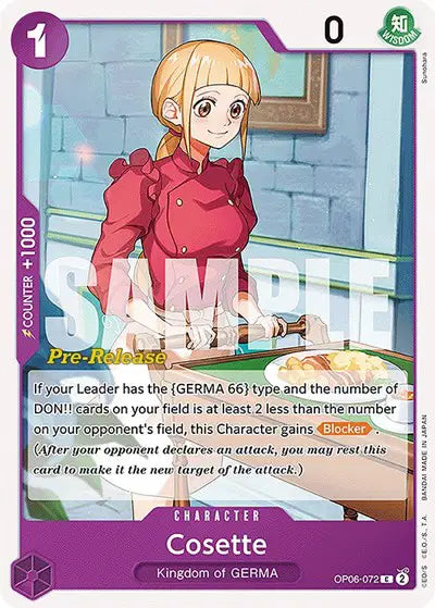 Cosette - OP06-072 - Wings of the Captain Pre-Release Cards