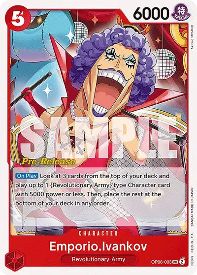 Emporio.Ivankov - OP06-003 - Wings of the Captain Pre-Release Cards