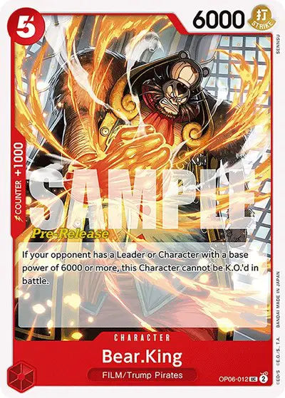 Bear.King - OP06-012 - Wings of the Captain Pre-Release Cards
