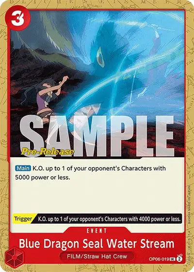 Blue Dragon Seal Water Stream - OP06-019 - Wings of the Captain Pre-Release Cards