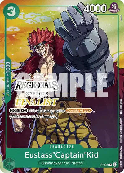 Eustass"Captain"Kid (Online Regional 2024 Vol. 2) [Finalist] - P-003 - One Piece Promotion Cards