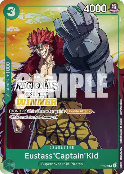 Eustass"Captain"Kid (Offline Regional 2024 Vol. 2) [Winner] - P-003 - One Piece Promotion Cards