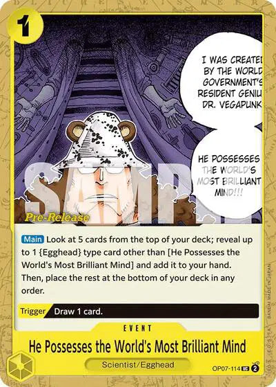 He Possesses the World's Most Brilliant Mind - OP07-114 - 500 Years in the Future Pre-Release Cards