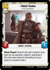 Greef Karga - Affable Commissioner - SHD-245 - Shadows of the Galaxy