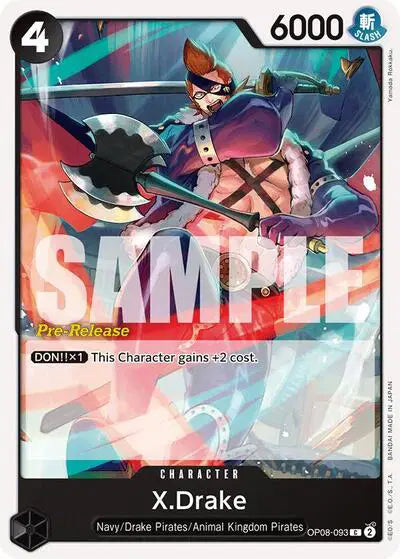 X.Drake - OP08-093 - Two Legends Pre-Release Cards