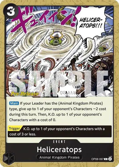 Heliceratops - OP08-097 - Two Legends Pre-Release Cards