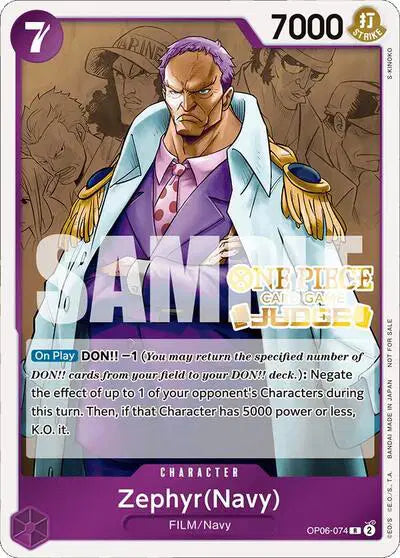 Zephyr (Navy) (Judge Pack Vol. 4) - OP06-074 - One Piece Promotion Cards