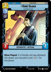 Rune Haako - Scheming Second - TWI-031 - Twilight of the Republic