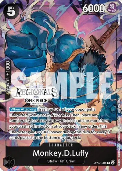 Monkey.D.Luffy (091) (Online Regional 2024 Vol. 3) - OP07-091 - One Piece Promotion Cards