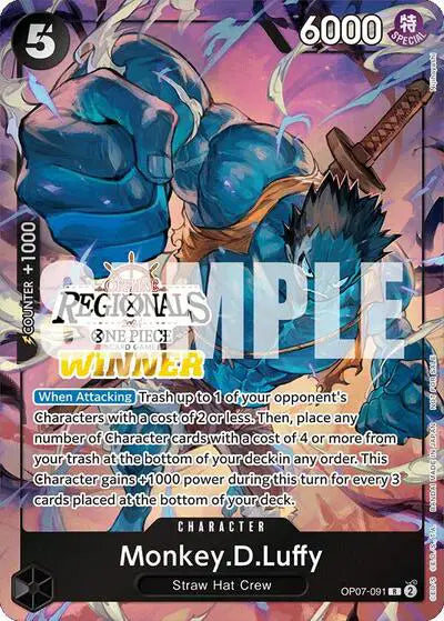 Monkey.D.Luffy (091) (Offline Regional 2024 Vol. 3) [Winner] - OP07-091 - One Piece Promotion Cards