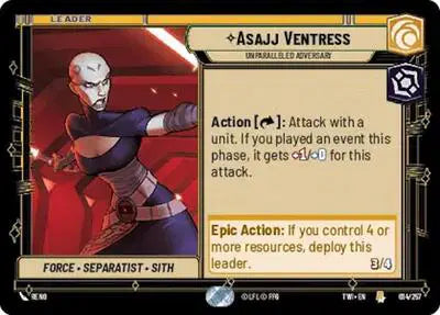 Asajj Ventress - Unparalleled Adversary - TWI-014 - Twilight of the Republic