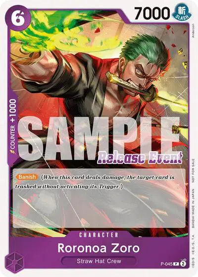 Roronoa Zoro (ST15 - ST20 Release Event Winner Pack) - P-045 - One Piece Promotion Cards