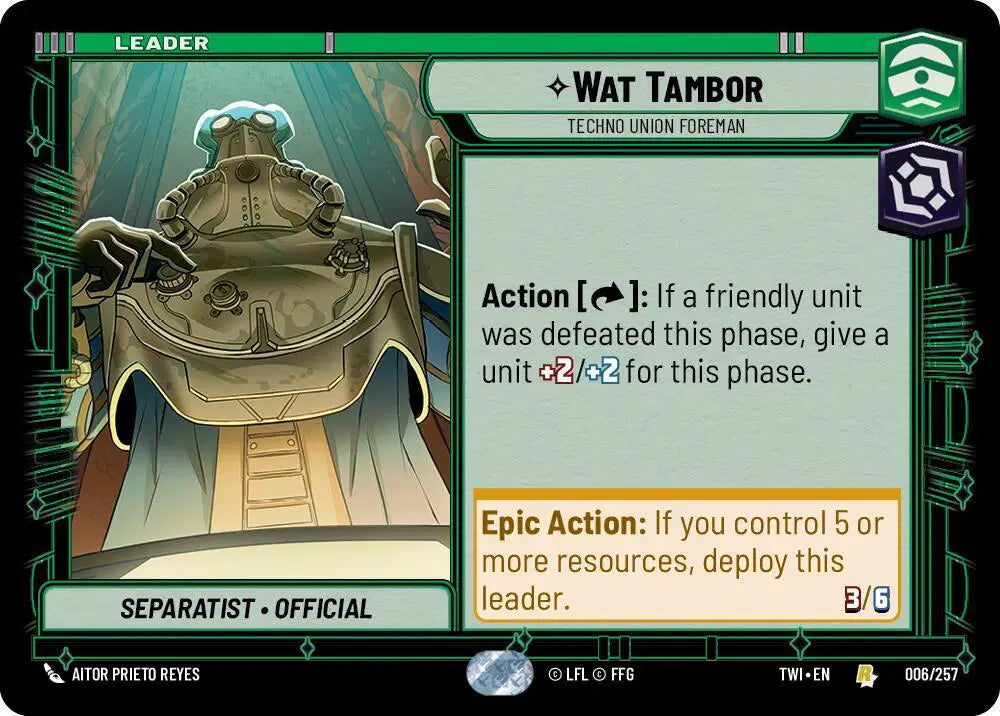 Wat Tambor - Techno Union Foreman - TWI-006 - Twilight of the Republic