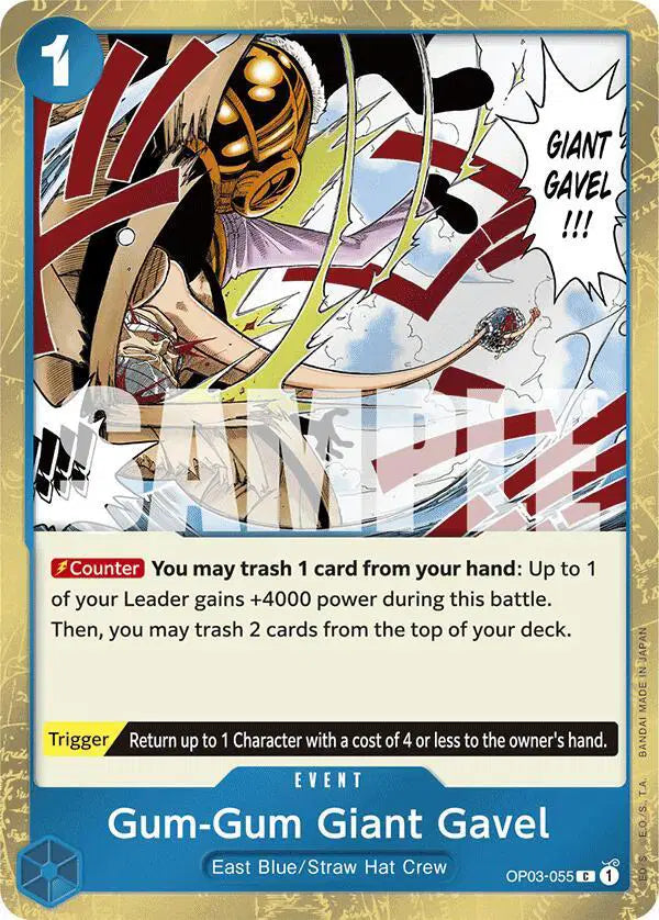 Gum-Gum Giant Gavel (Jolly Roger Foil) - OP03-055 - Premium Booster