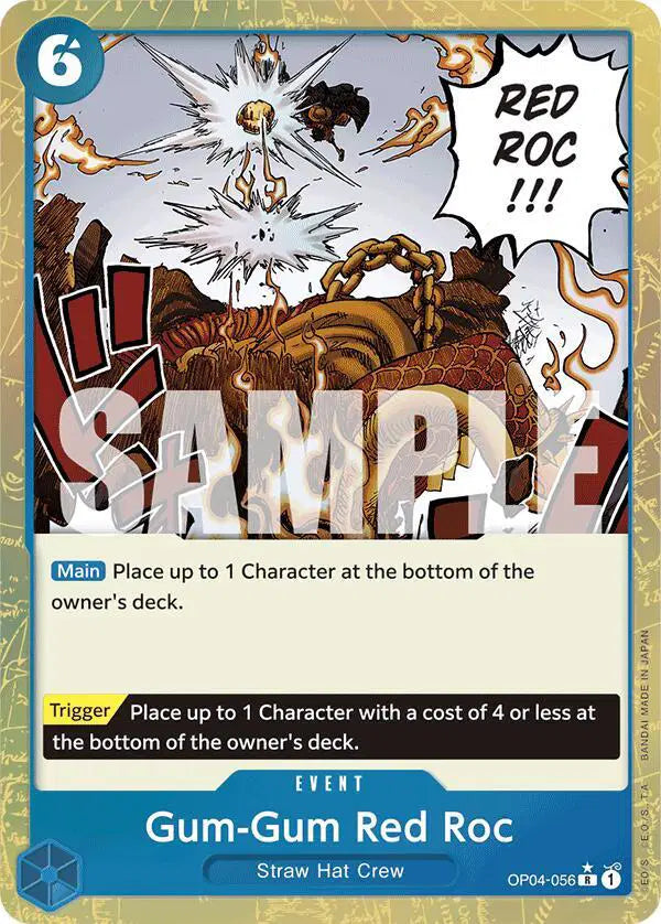 Gum-Gum Red Roc (Textured Foil) - OP04-056 - Premium Booster