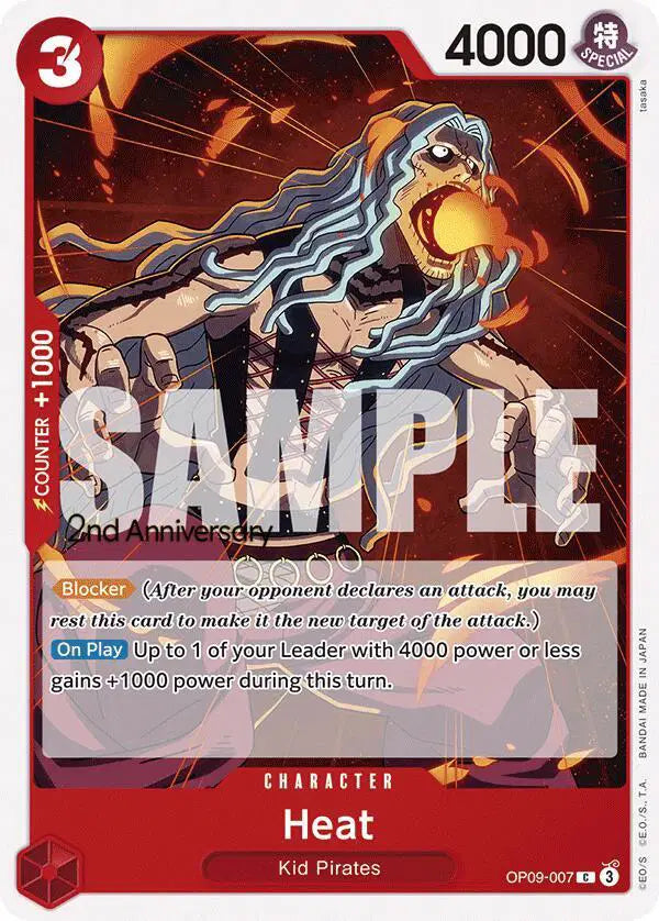 Heat - OP09-007 - Emperors in the New World Pre-Release Cards