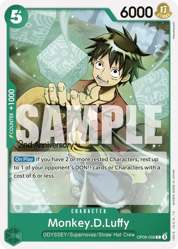 Monkey.D.Luffy (036) - OP09-036 - Emperors in the New World Pre-Release Cards