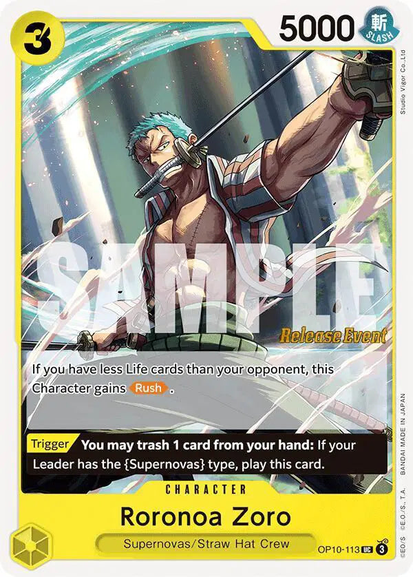 Roronoa Zoro (113) - OP10-113 - Royal Blood Release Event Cards