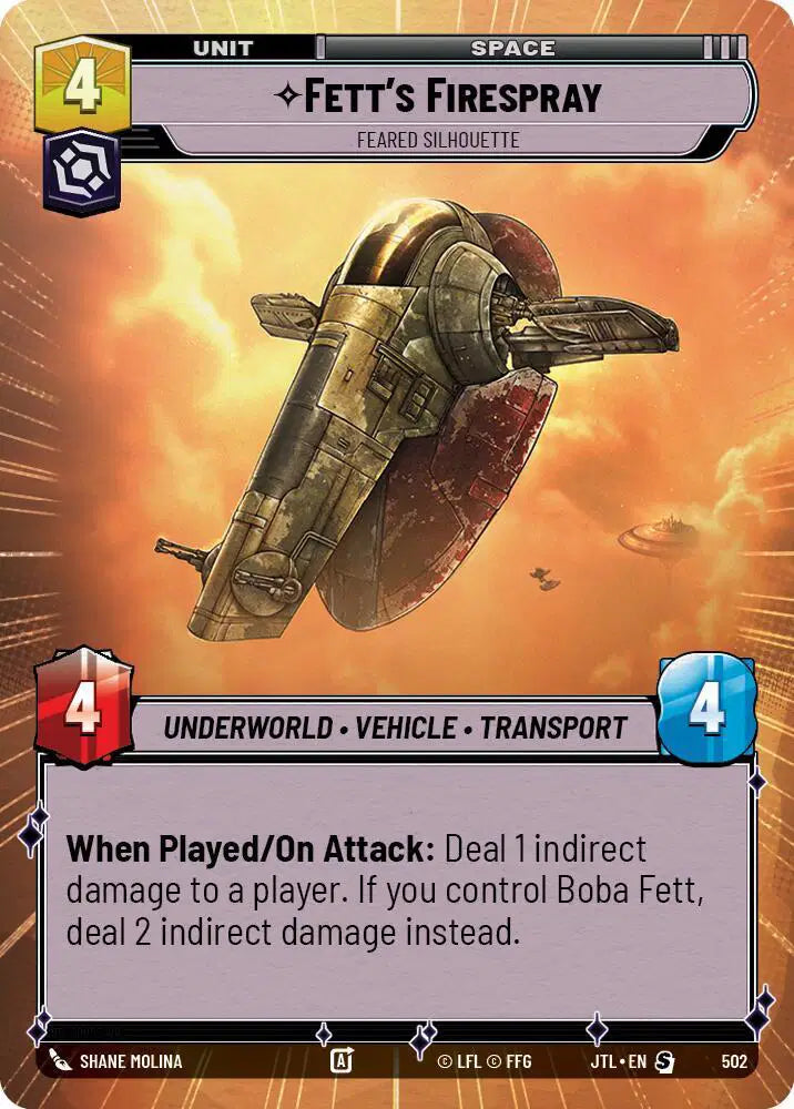 Fett's Firespray - Feared Silhouette (Hyperspace) - JTL-502 - Jump to Lightspeed