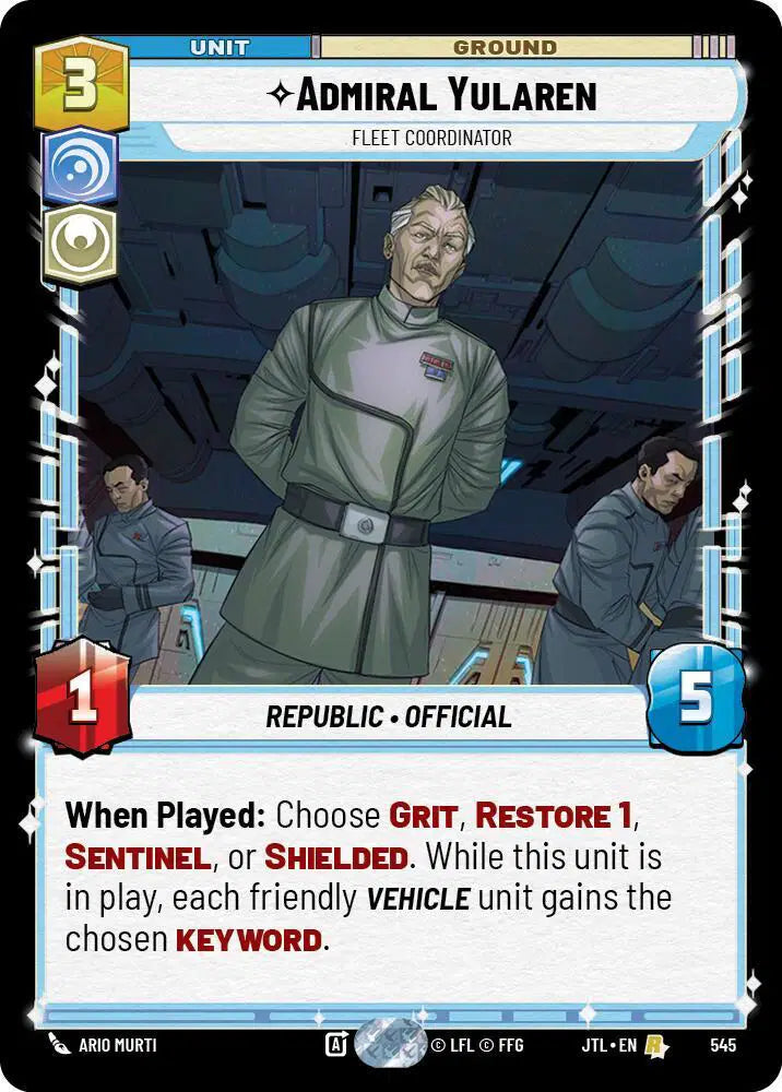 Admiral Yularen - Fleet Coordinator (Foil) - JTL-545 - Jump to Lightspeed