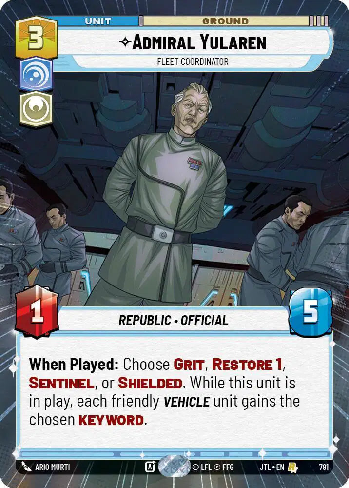 Admiral Yularen - Fleet Coordinator (Hyperspace Foil) - JTL-781 - Jump to Lightspeed