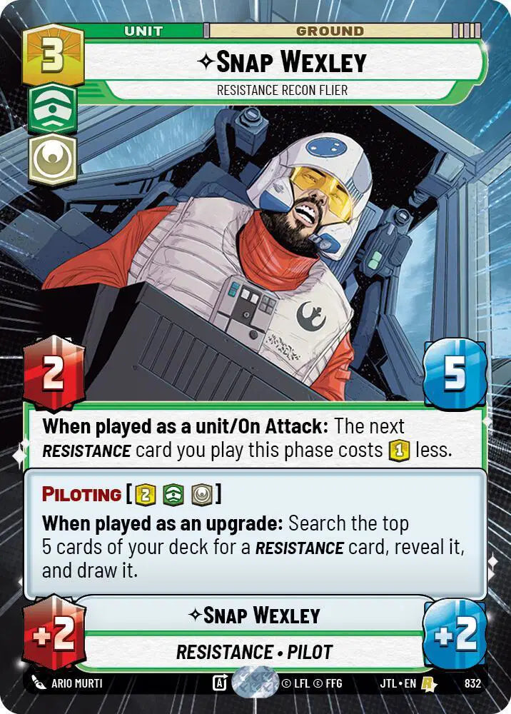 Snap Wexley - Resistance Recon Flier (Hyperspace Foil) - JTL-832 - Jump to Lightspeed