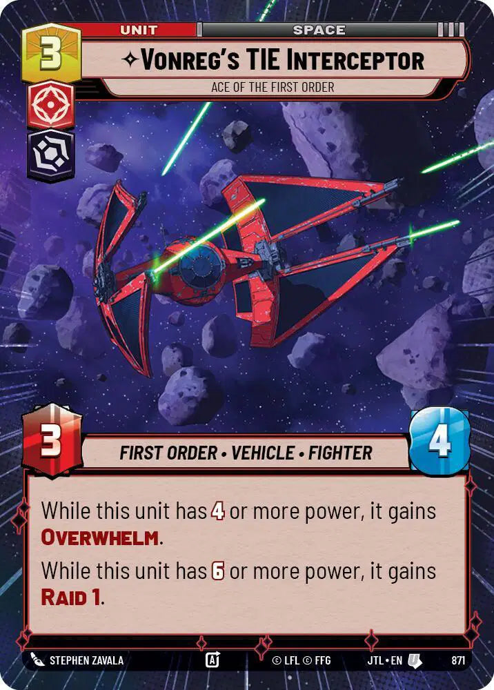 Vonreg's TIE Interceptor - Ace of the First Order (Hyperspace Foil) - JTL-871 - Jump to Lightspeed