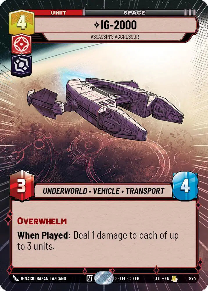 IG-2000 - Assassin's Aggressor (Hyperspace Foil) - JTL-874 - Jump to Lightspeed