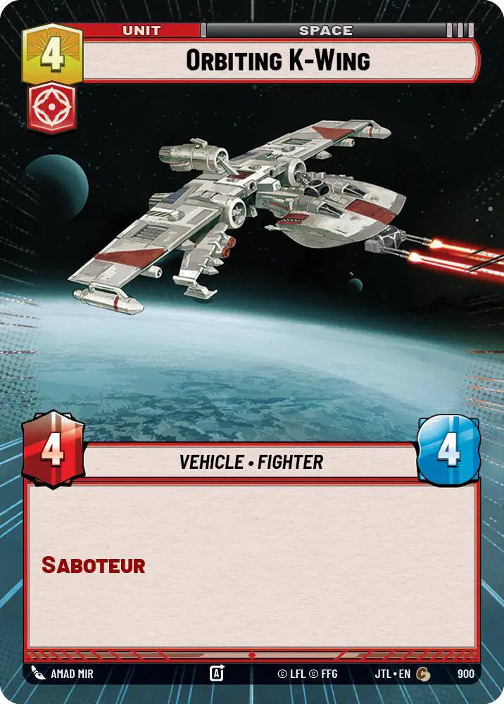 Orbiting K-Wing (Hyperspace Foil) - JTL-900 - Jump to Lightspeed