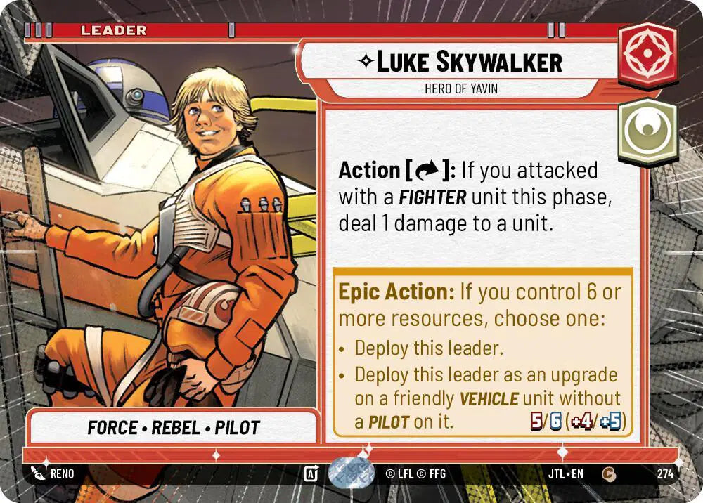 Luke Skywalker - Hero of Yavin (Hyperspace) - JTL-274 - Jump to Lightspeed