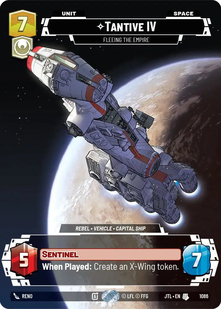Tantive IV - Fleeing the Empire (Prestige Foil) - JTL-1086 - Jump to Lightspeed