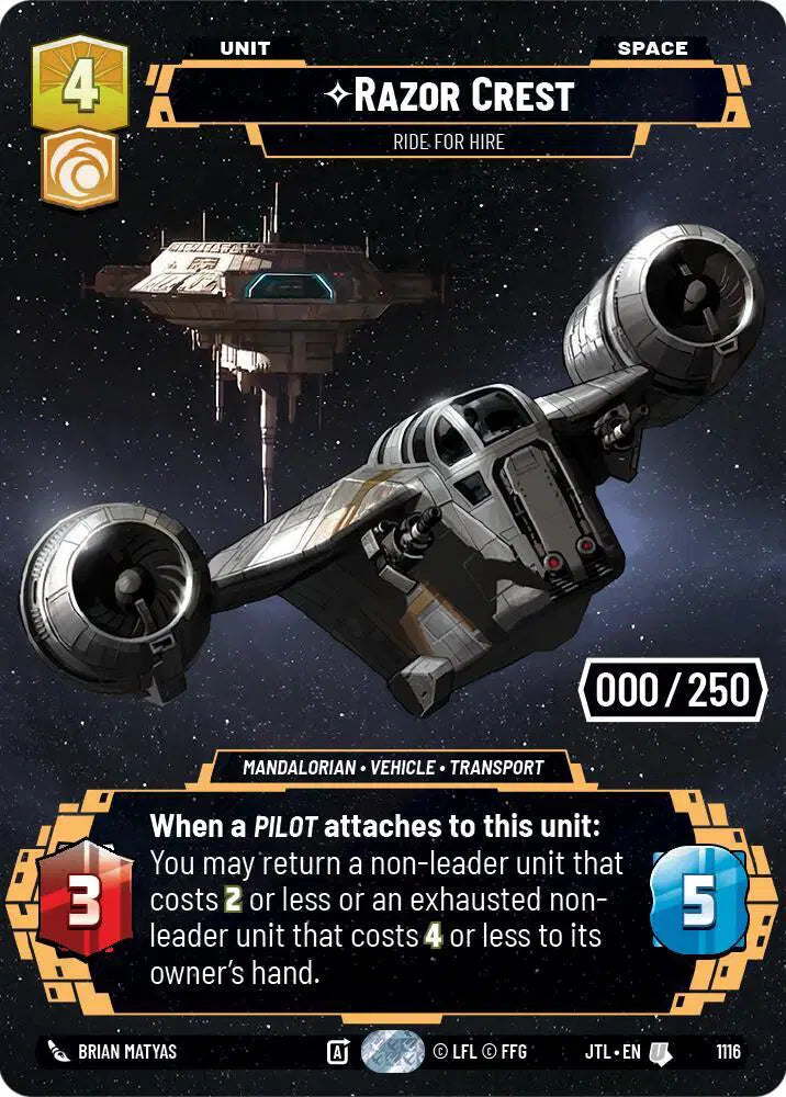 Razor Crest - Ride For Hire (Serialized) - JTL-1116 - Jump to Lightspeed