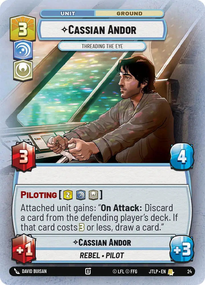 Cassian Andor - Threading the Eye (Foil) - JTLP-24 - Jump to Lightspeed - Weekly Play Promos