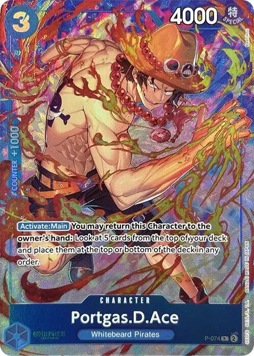 Portgas.D.Ace (Premium Card Collection -Best Selection Vol. 3-) - P-074 - One Piece Promotion Cards
