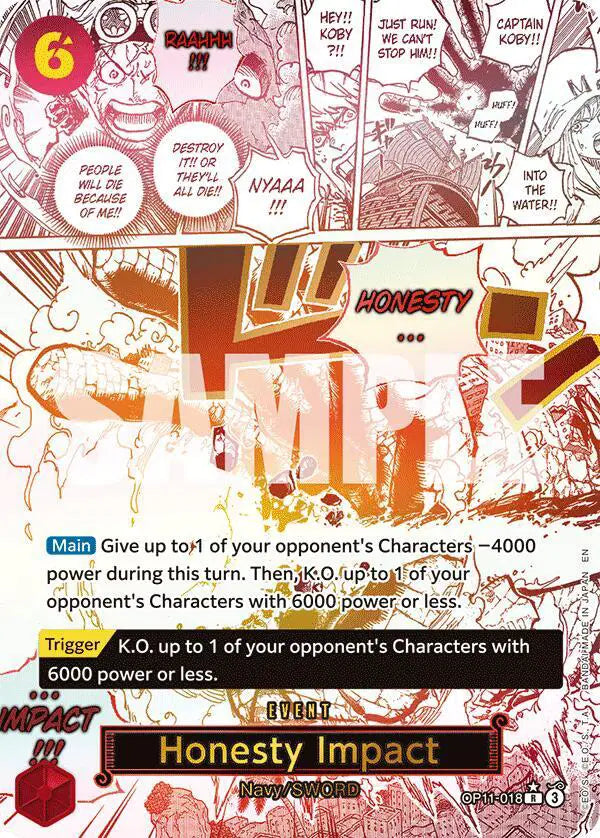 Honesty Impact (Alternate Art) - OP11-018 - A Fist of Divine Speed