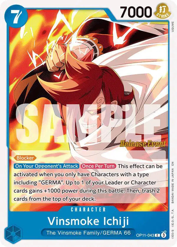 Vinsmoke Ichiji - OP11-043 - A Fist of Divine Speed Release Event Cards