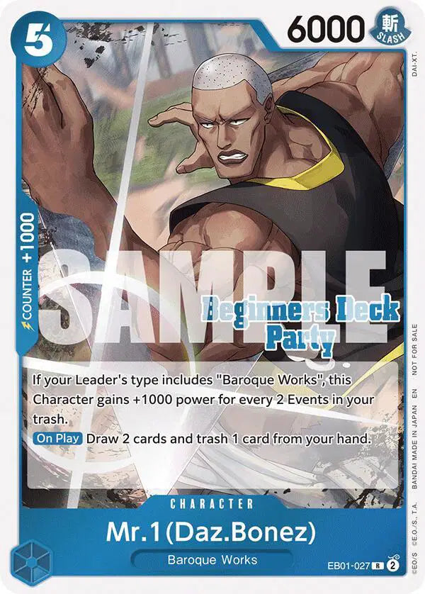 Mr. 1 (Daz.Bonez) (Beginners Deck Party [ST-23] - [ST-28] Participation Pack) - EB01-027 - One Piece Promotion Cards