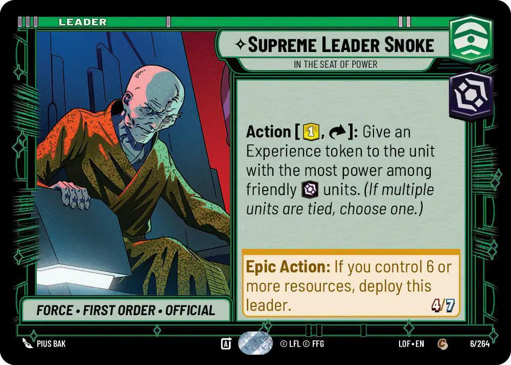 Supreme Leader Snoke - In the Seat of Power - LOF-006 - Legends of the Force