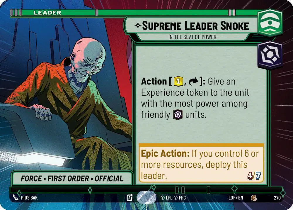 Supreme Leader Snoke - In the Seat of Power (Hyperspace) - LOF-270 - Legends of the Force