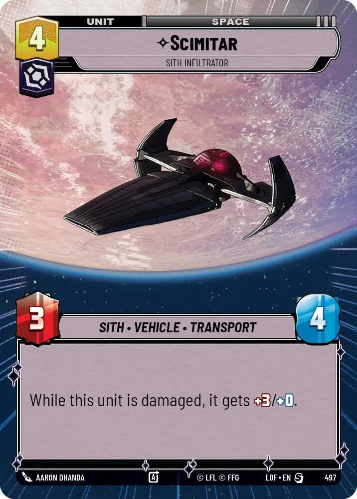 Scimitar - Sith Infiltrator (Hyperspace) - LOF-497 - Legends of the Force