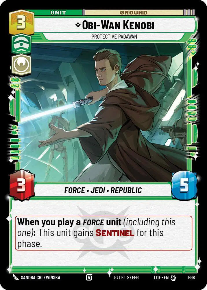 Obi-Wan Kenobi - Protective Padawan (Foil) - LOF-598 - Legends of the Force