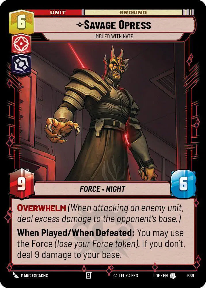 Savage Opress - Imbued With Hate (Foil) - LOF-639 - Legends of the Force